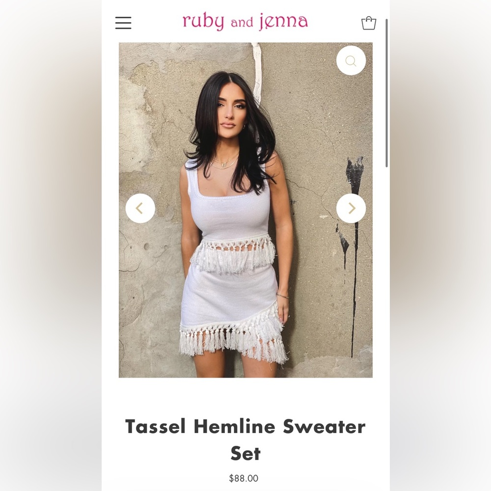 White skirt set new with tags never worn
